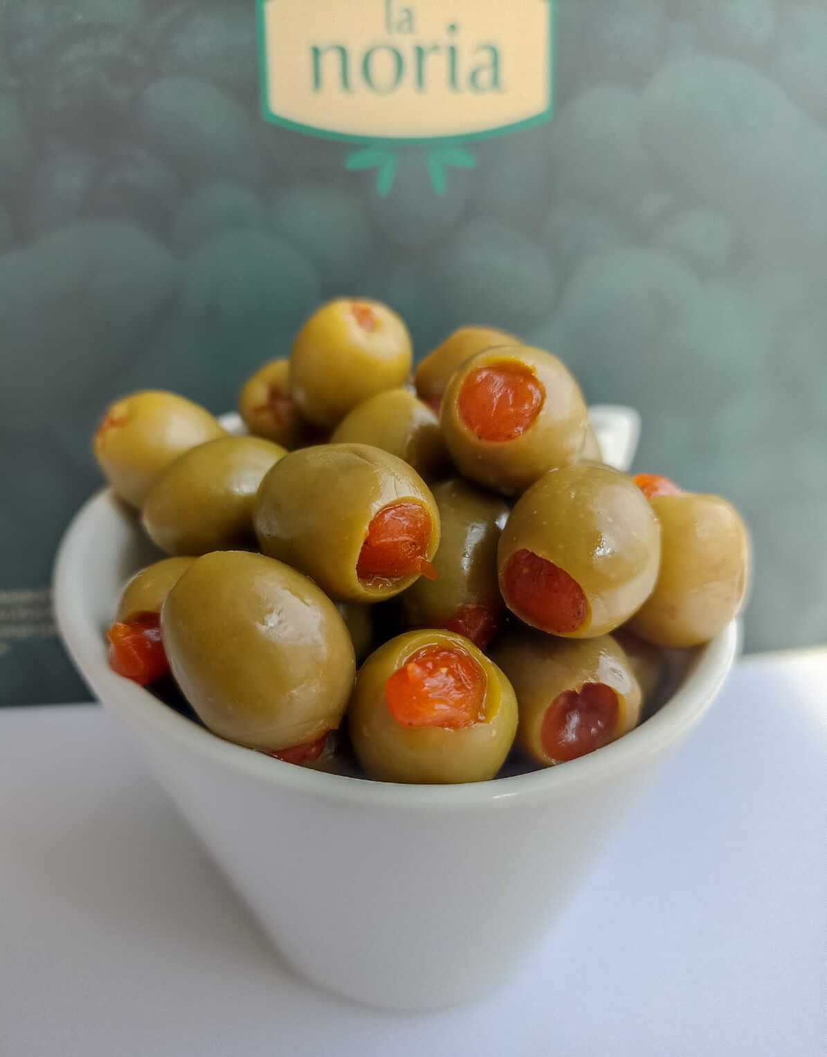 GREEN OLIVE STUFFED WITH PEPPER PASTE